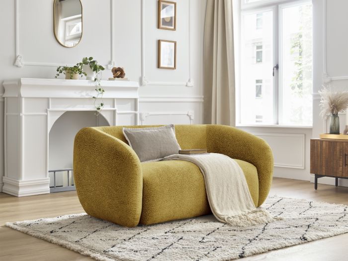 Canapé droit fixe 2 places CELINE tissu texturé