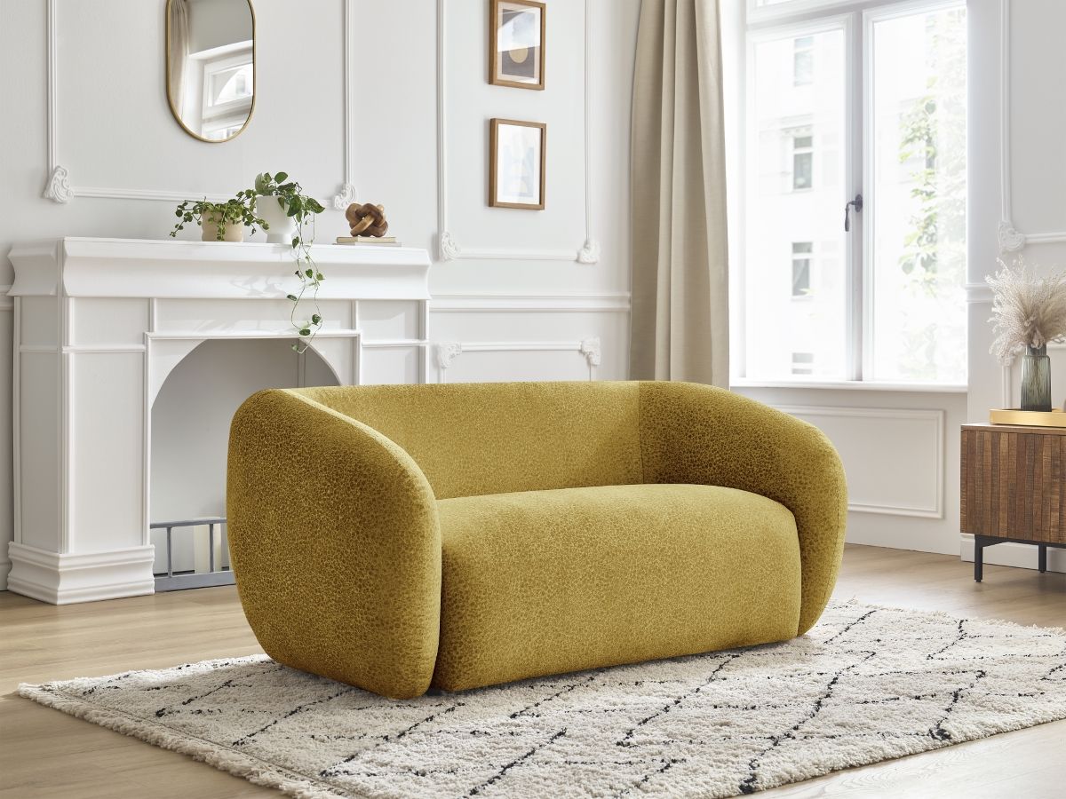 Canapé droit fixe 2 places CELINE tissu texturé