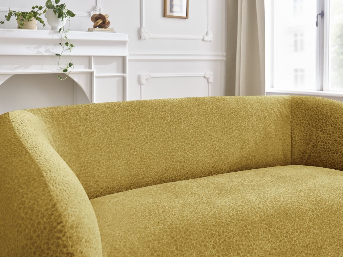 Canapé droit fixe 2 places CELINE tissu texturé