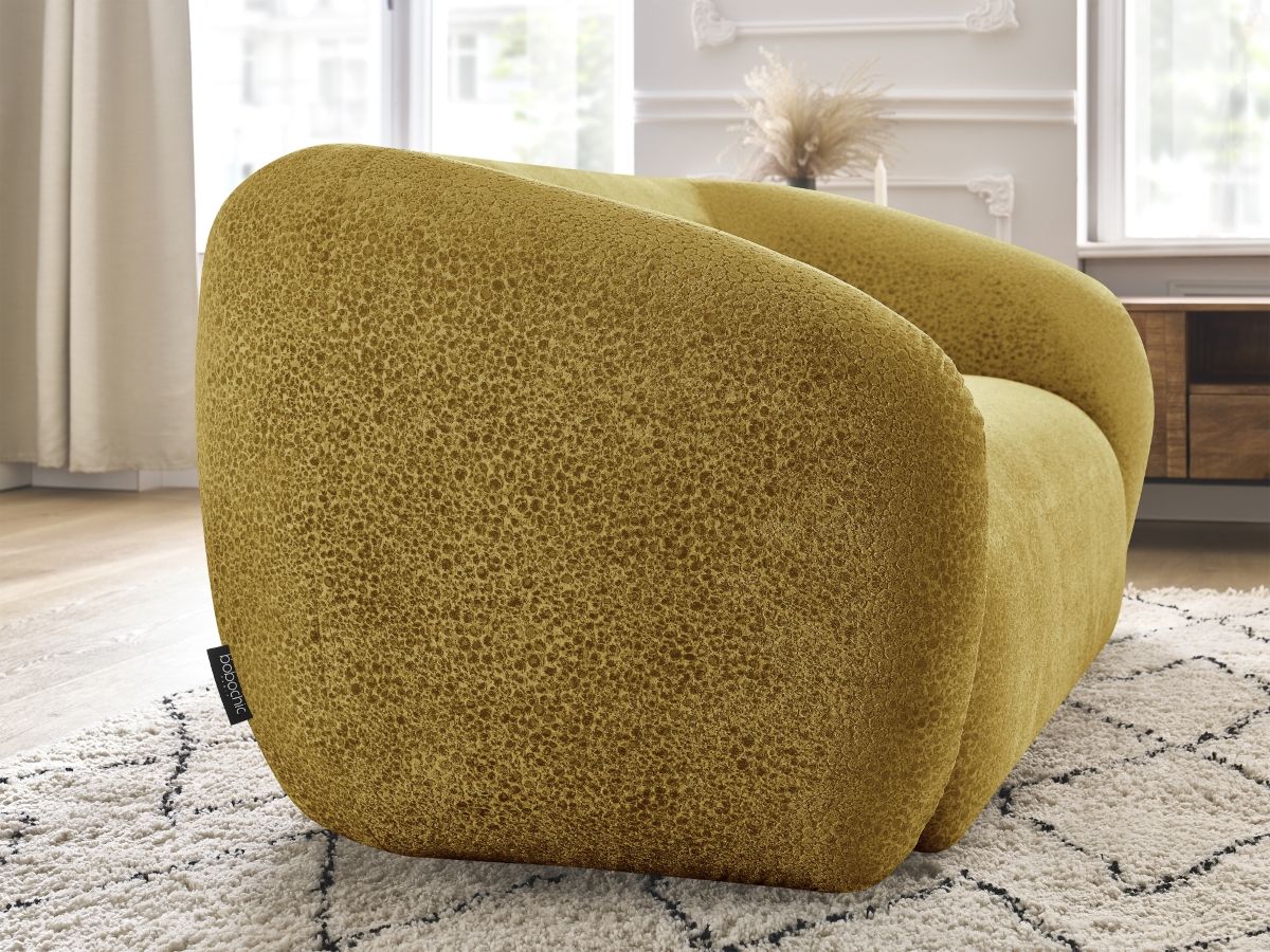 Canapé droit fixe 2 places CELINE tissu texturé