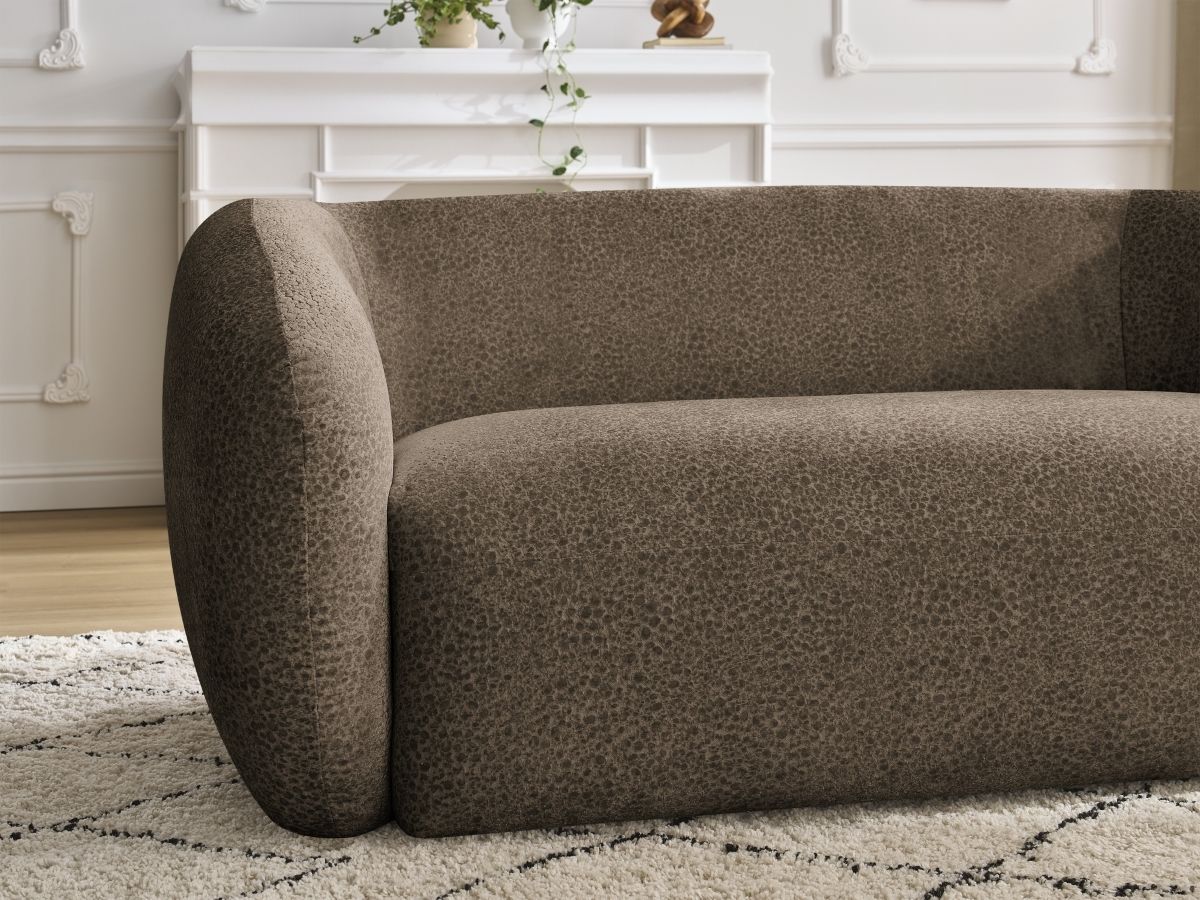 Canapé droit fixe 2 places CELINE tissu texturé