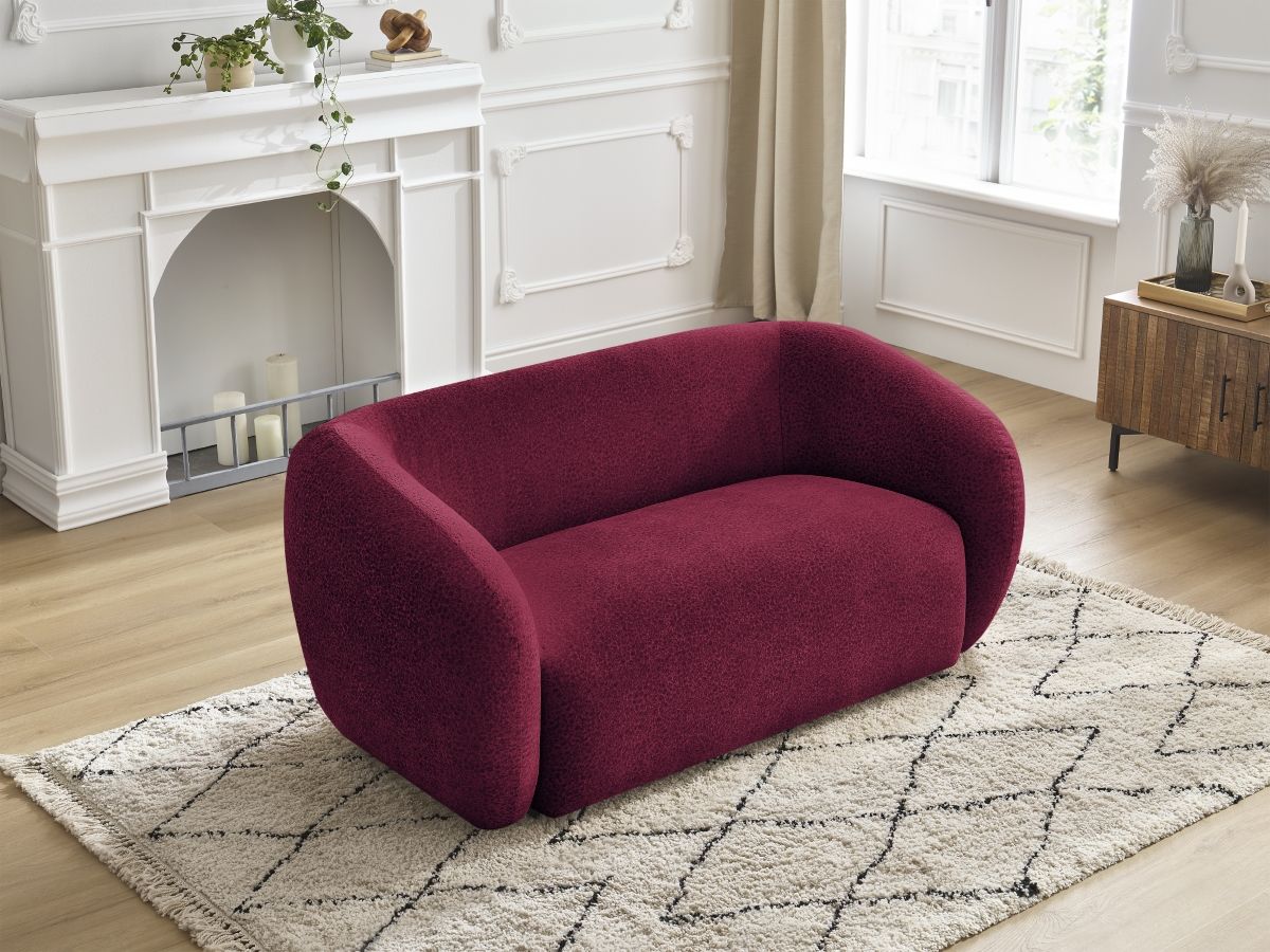 Canapé droit fixe 2 places CELINE tissu texturé