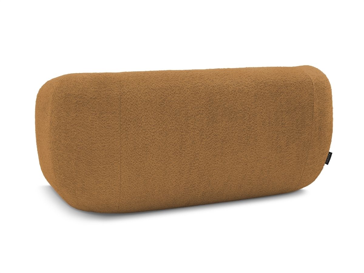 Canapé d'angle fixe EVEREST tissu chiné - Orange - Angle droit - 10 coussins