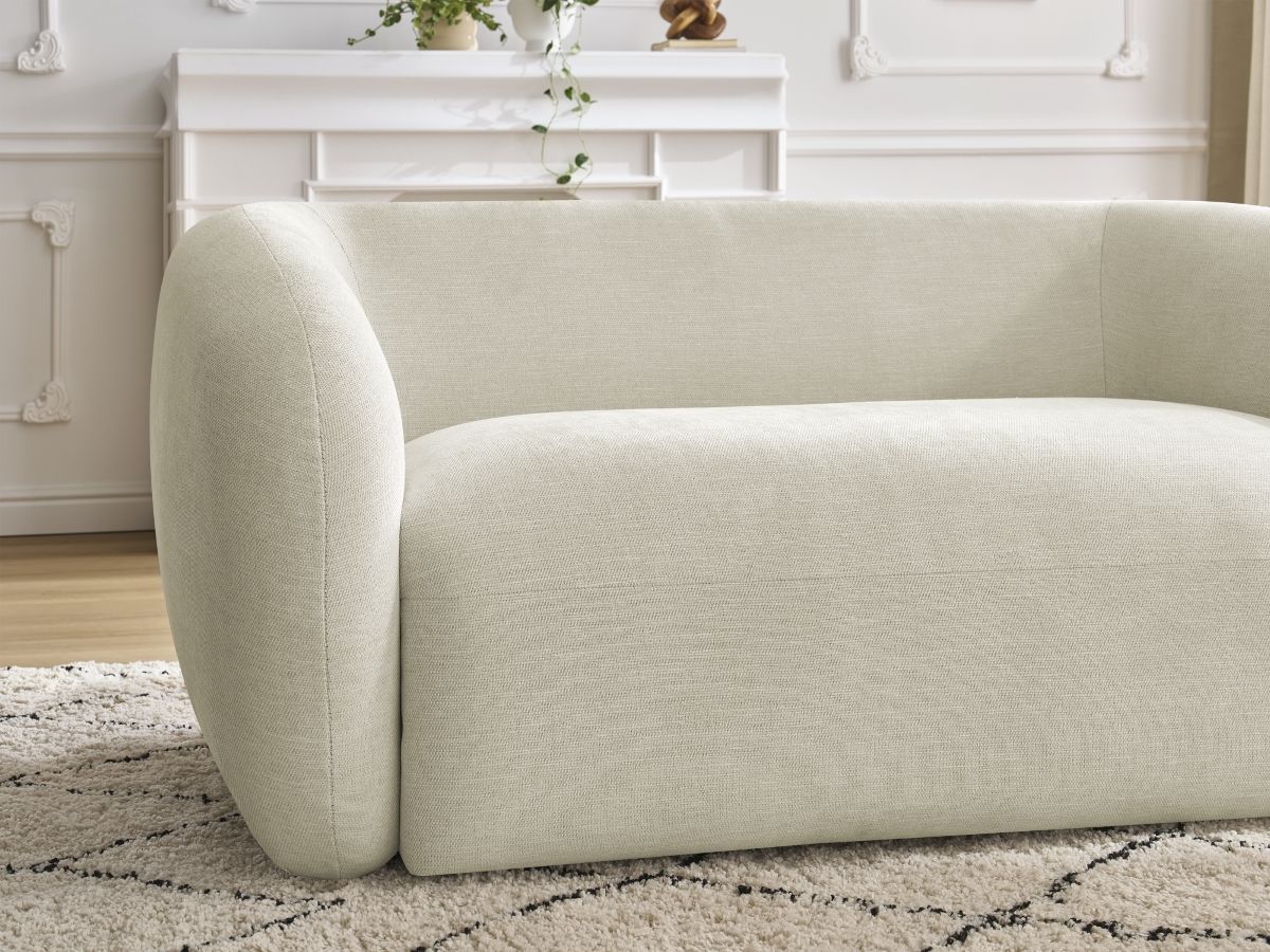 Canapé droit fixe 2 places CELINE tissu lisse