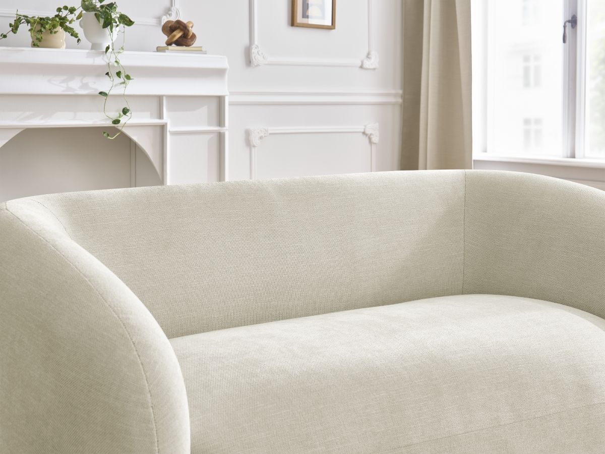 Canapé droit fixe 2 places CELINE tissu lisse