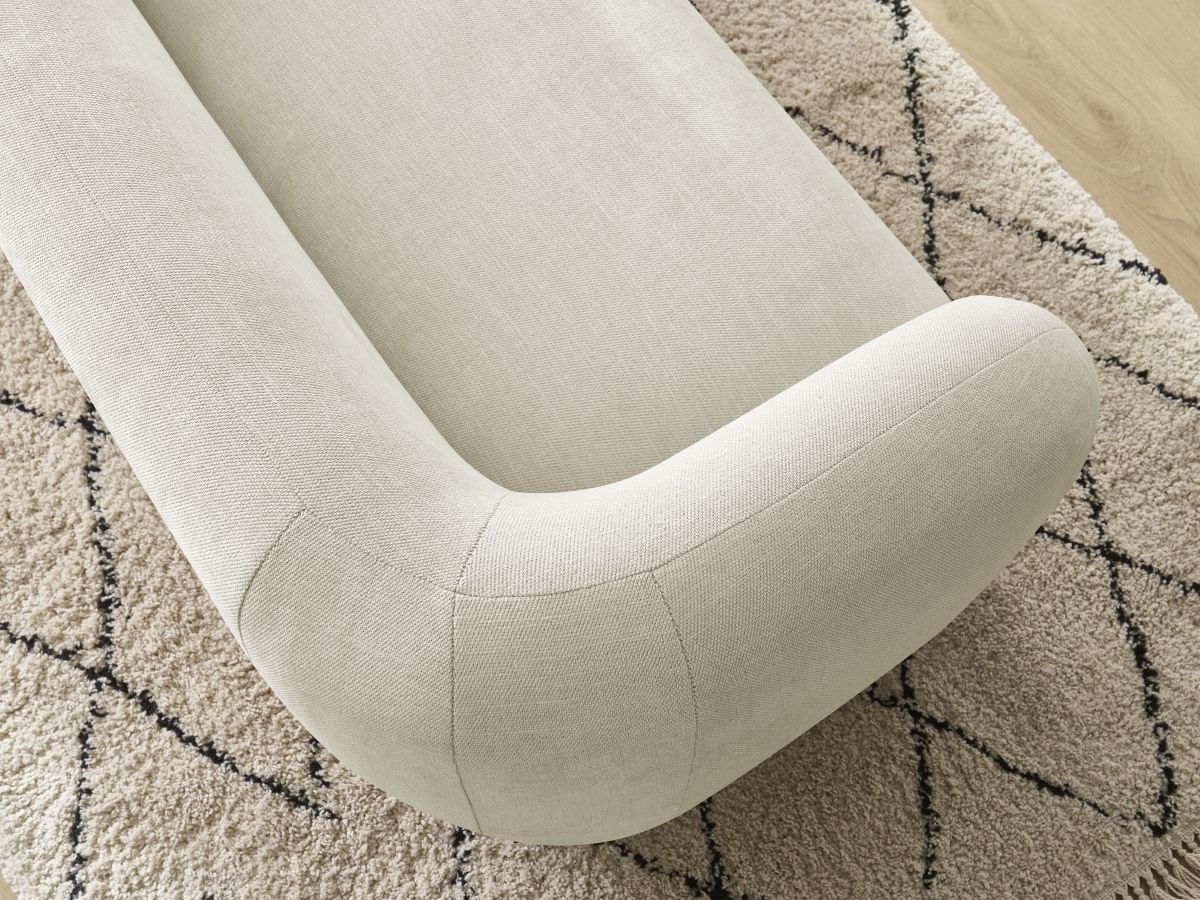 Canapé droit fixe 2 places CELINE tissu lisse