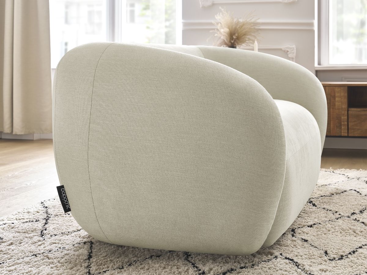 Canapé droit fixe 2 places CELINE tissu lisse