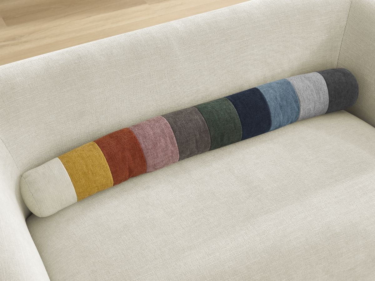 Canapé droit fixe 2 places CELINE tissu lisse