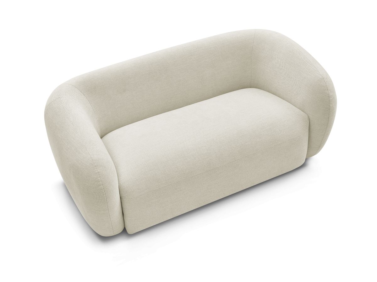 Canapé droit fixe 2 places CELINE tissu lisse