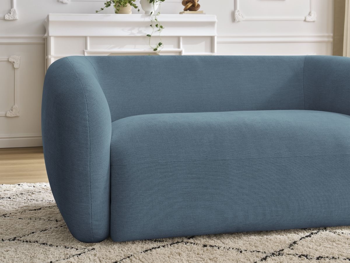 Canapé droit fixe 2 places CELINE tissu lisse
