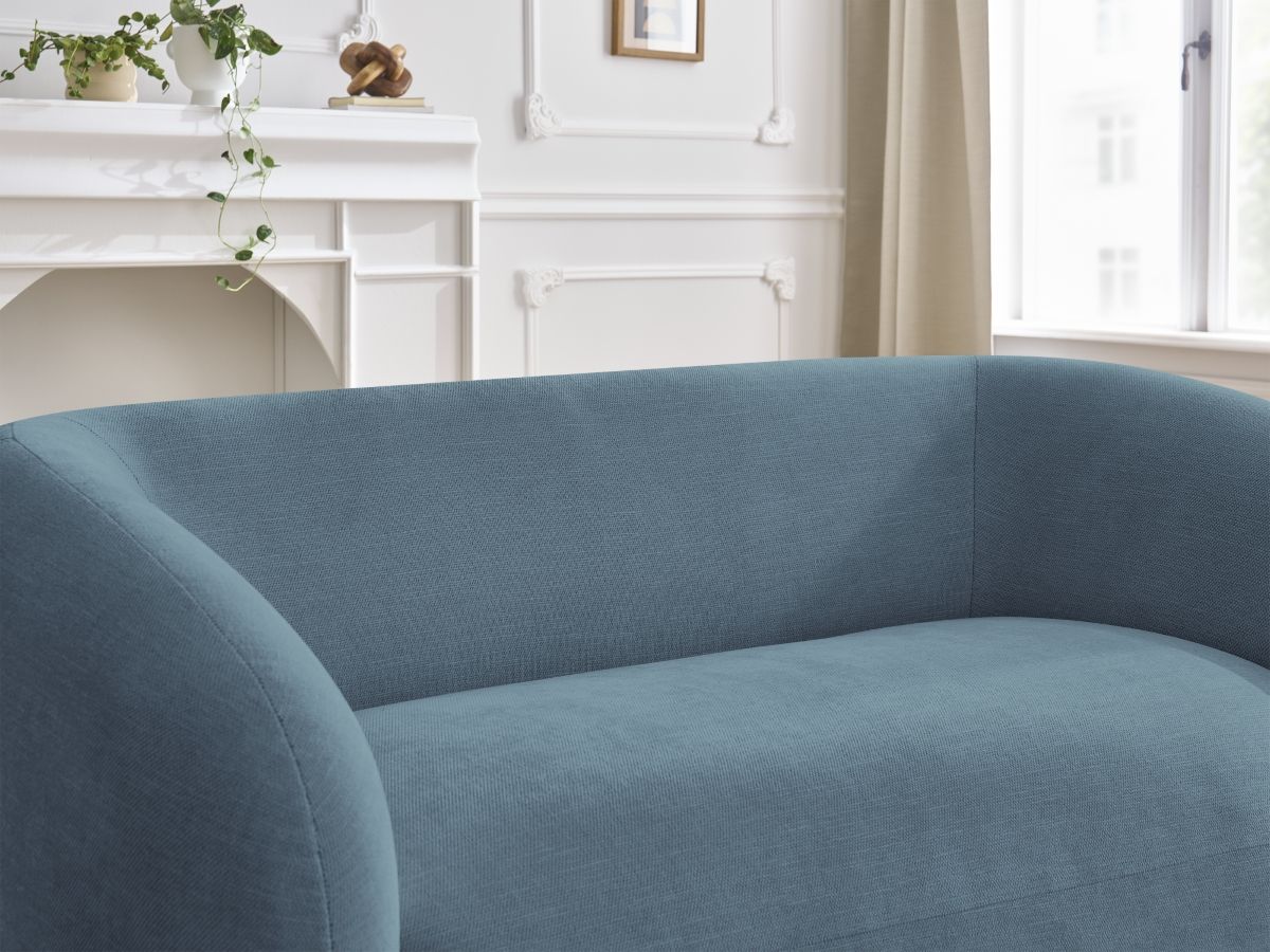 Canapé droit fixe 2 places CELINE tissu lisse