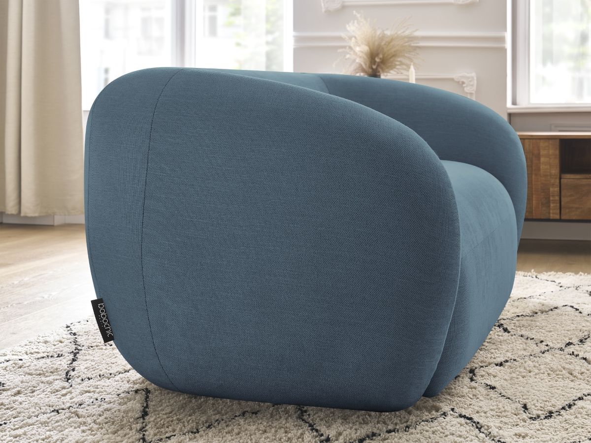 Canapé droit fixe 2 places CELINE tissu lisse