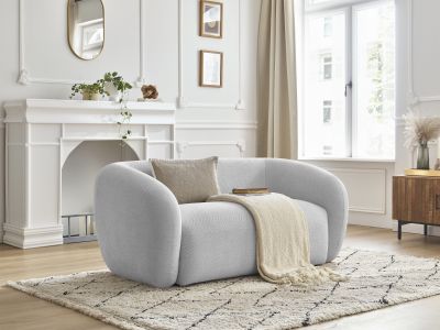Canapé droit fixe 2 places CELINE tissu lisse