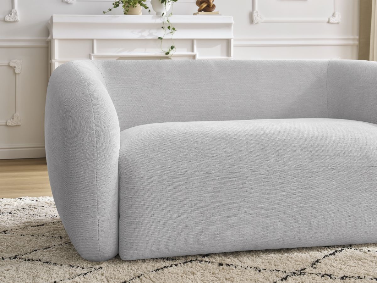Canapé droit fixe 2 places CELINE tissu lisse