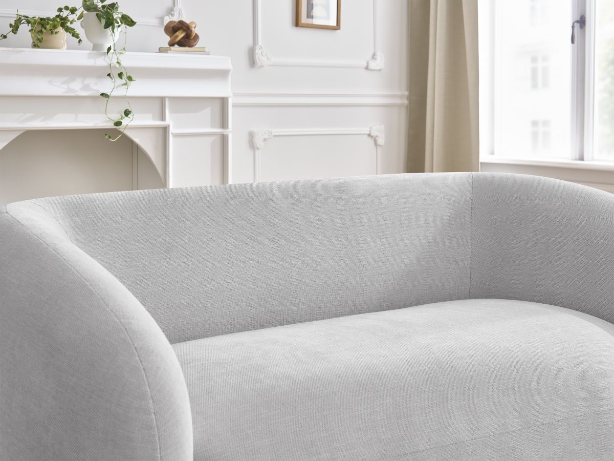 Canapé droit fixe 2 places CELINE tissu lisse