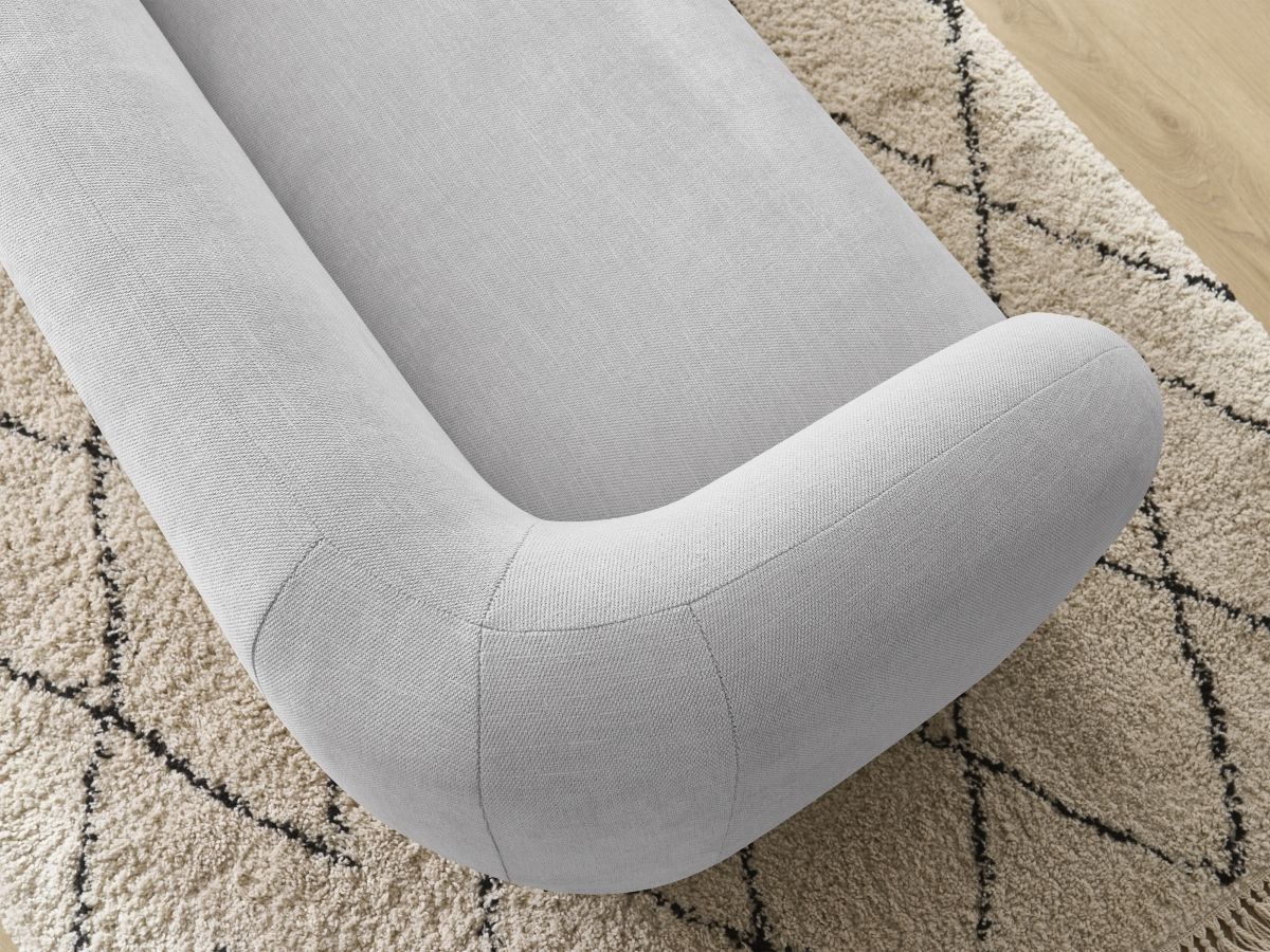 Canapé droit fixe 2 places CELINE tissu lisse
