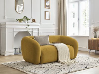 Canapé droit fixe 2 places CELINE tissu lisse