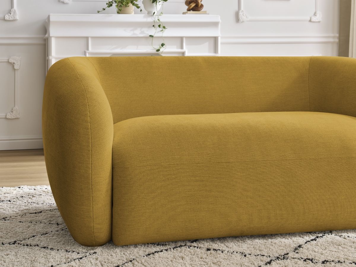 Canapé droit fixe 2 places CELINE tissu lisse