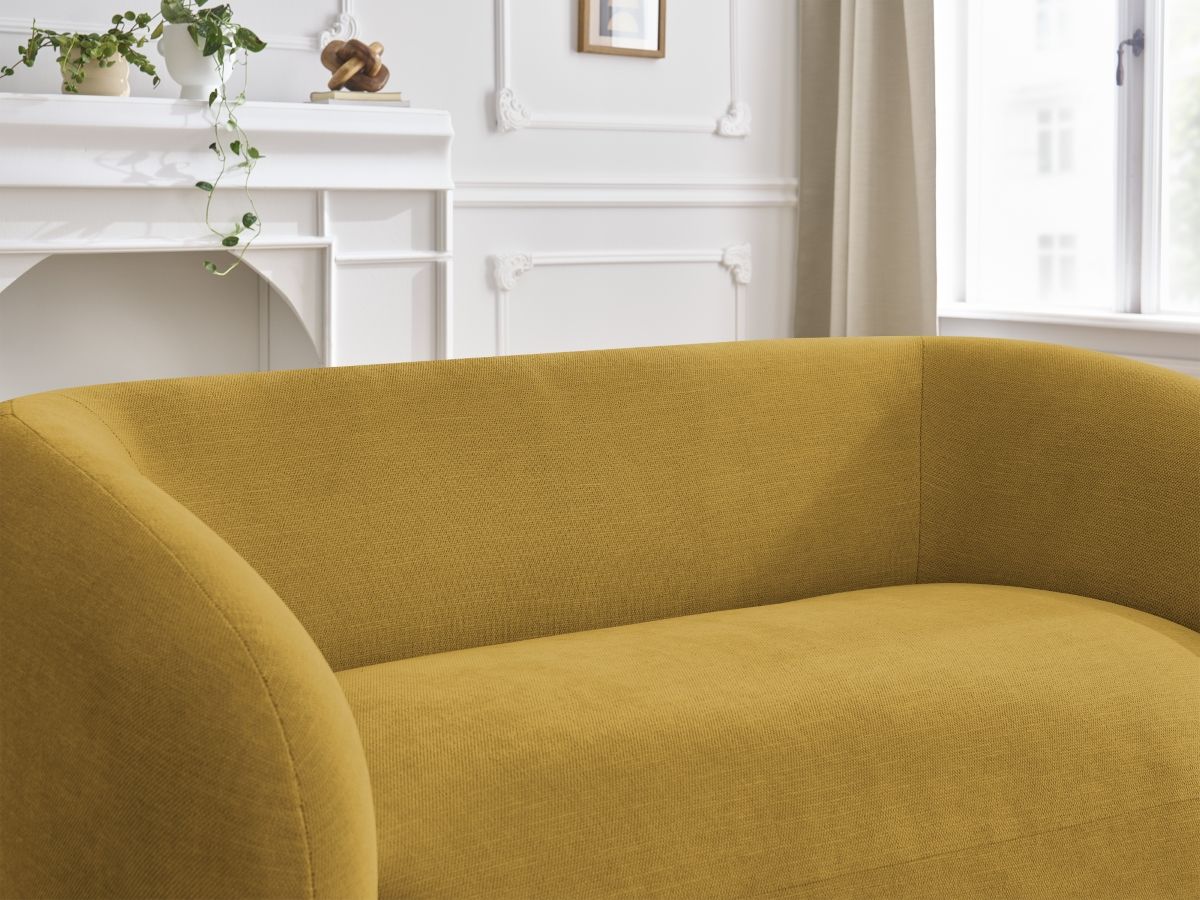 Canapé droit fixe 2 places CELINE tissu lisse