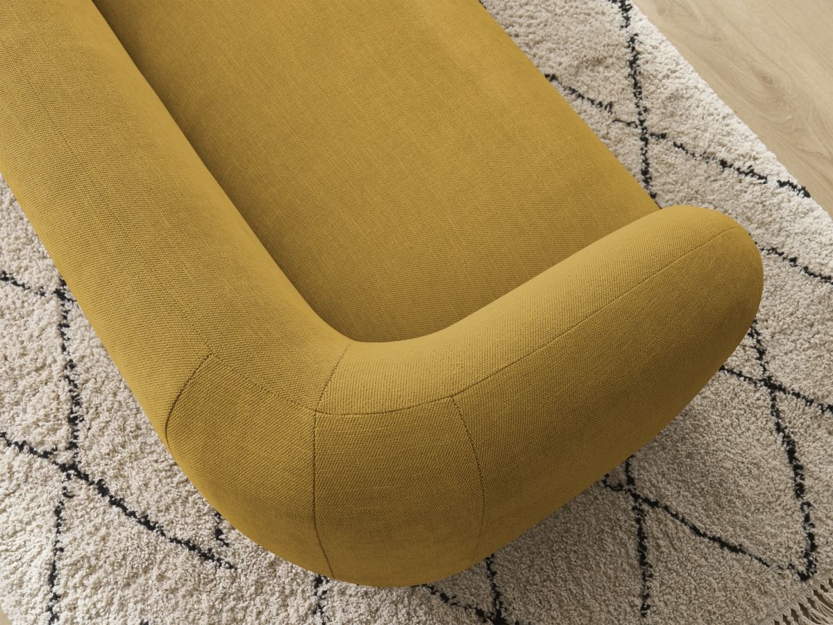 Canapé droit fixe 2 places CELINE tissu lisse