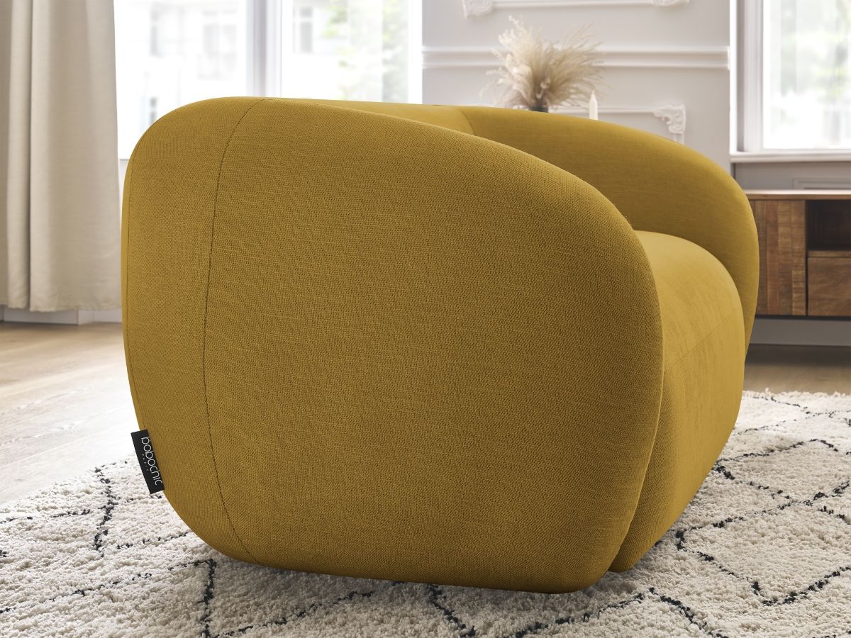 Canapé droit fixe 2 places CELINE tissu lisse