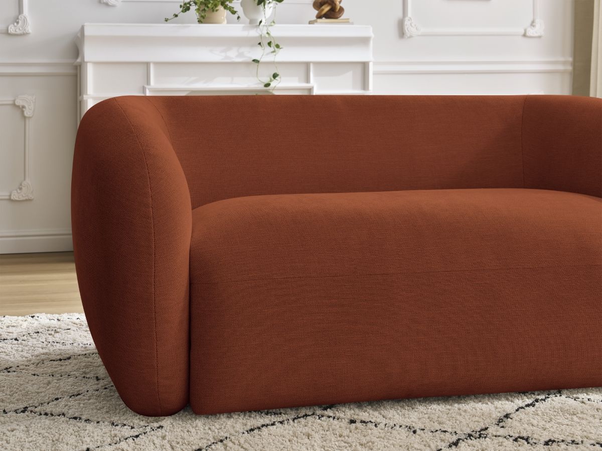 Canapé droit fixe 2 places CELINE tissu lisse