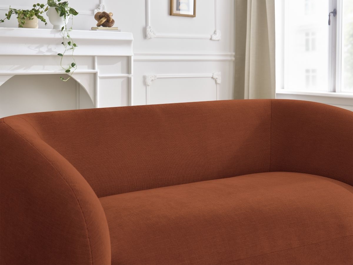 Canapé droit fixe 2 places CELINE tissu lisse