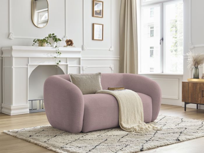 Canapé droit fixe 2 places CELINE tissu lisse