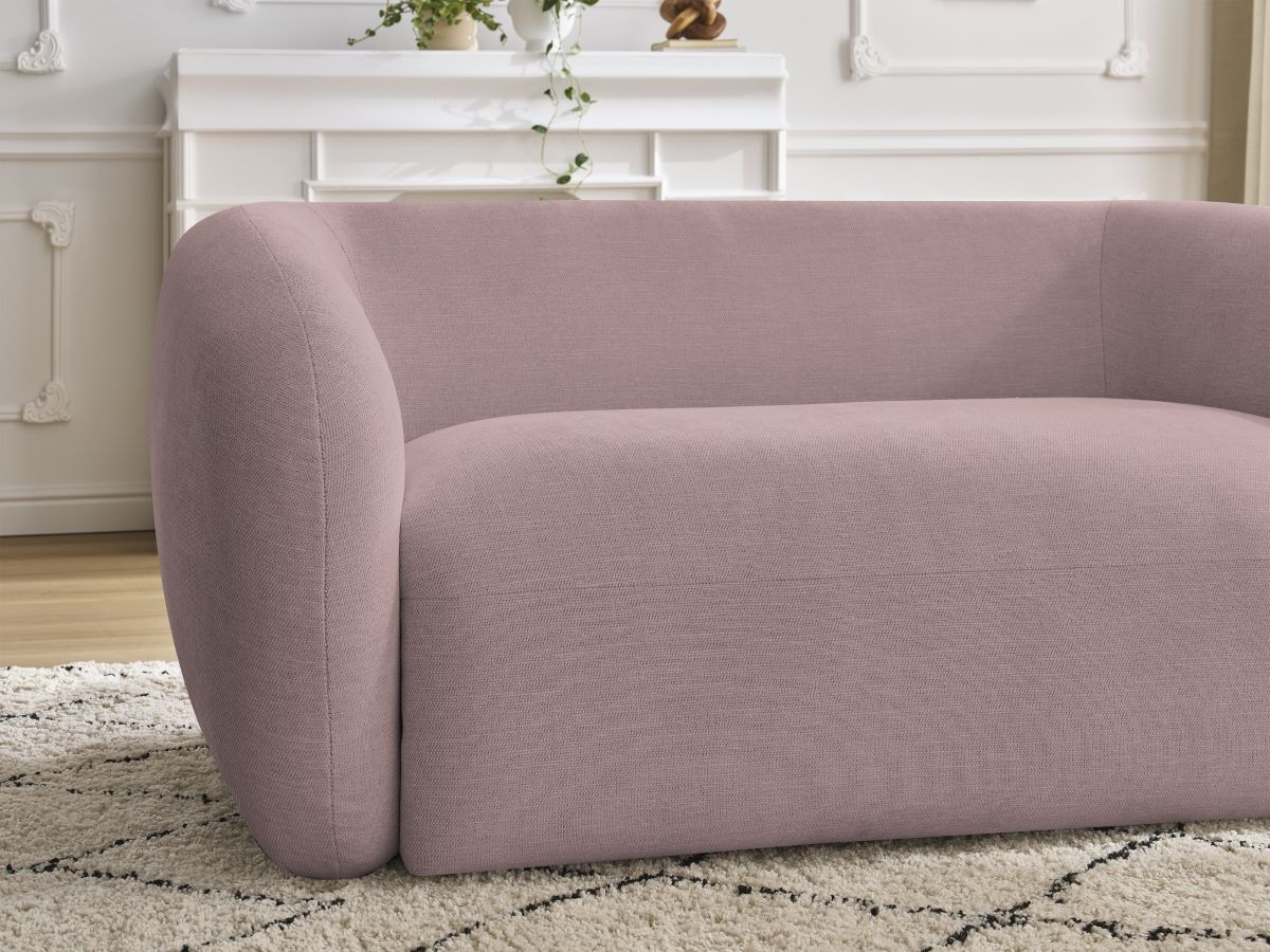 Canapé droit fixe 2 places CELINE tissu lisse