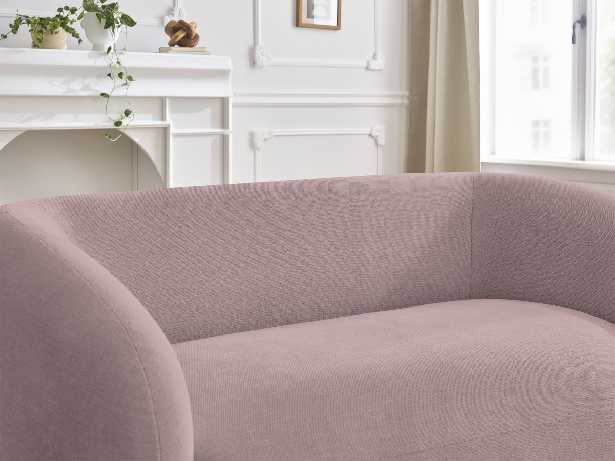 Canapé droit fixe 2 places CELINE tissu lisse