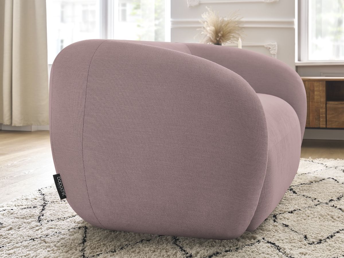 Canapé droit fixe 2 places CELINE tissu lisse