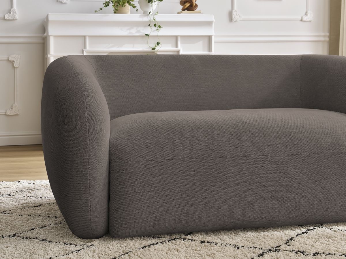Canapé droit fixe 2 places CELINE tissu lisse