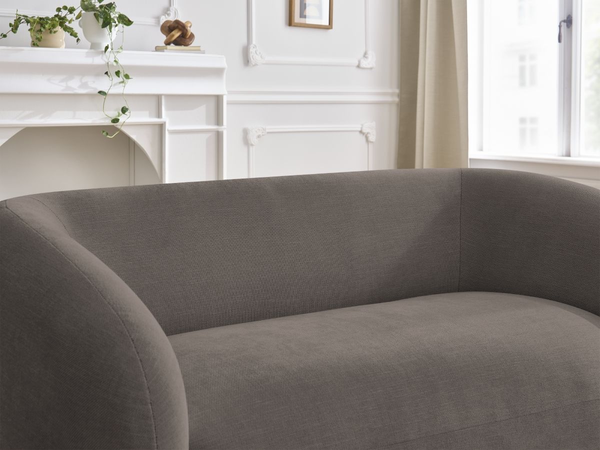 Canapé droit fixe 2 places CELINE tissu lisse