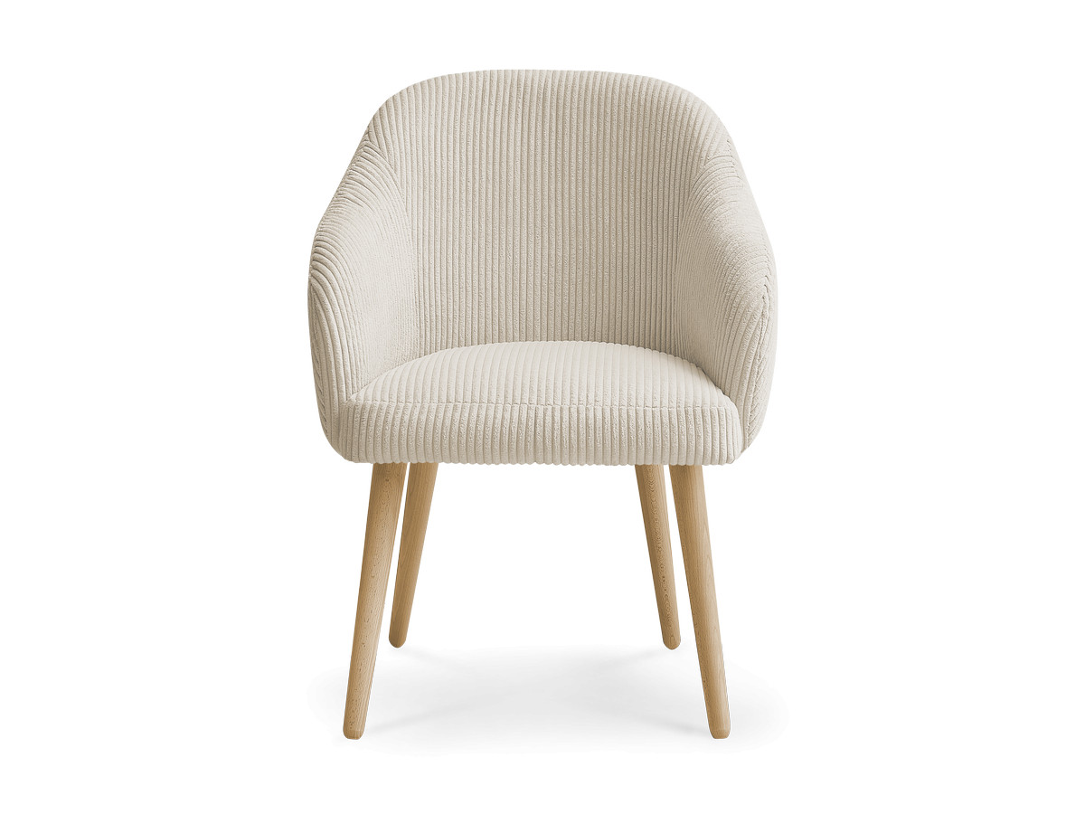 SOPHIE stoel in corduroy stof en Scandinavische houten poten