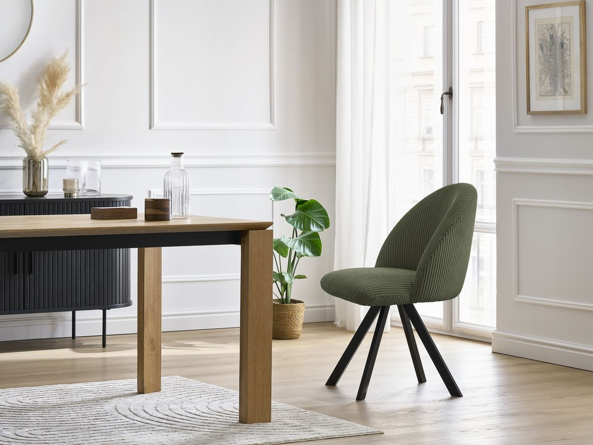 Chaise LALIE velours côtelé et pieds étoile vert — vue 5