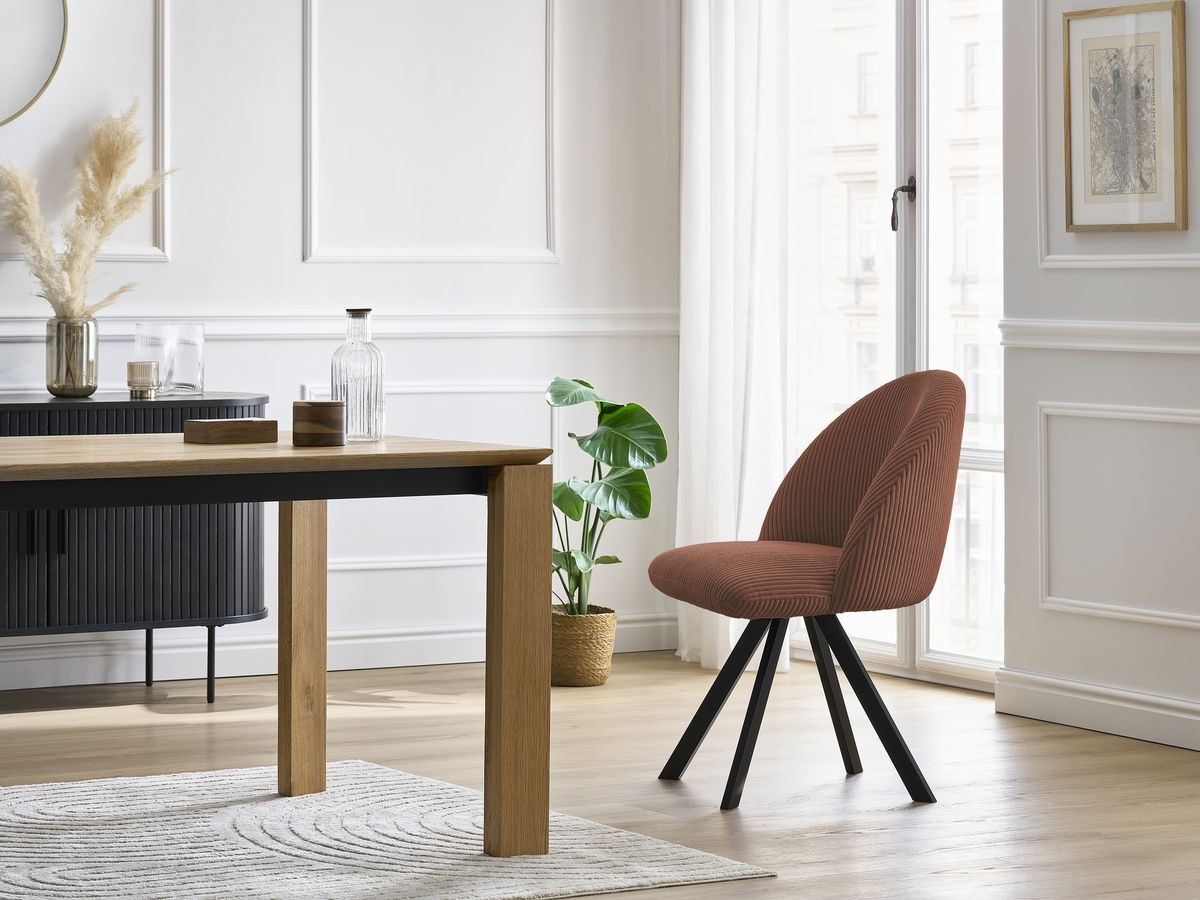 Chaise LALIE velours côtelé et pieds étoile orange — vue 5