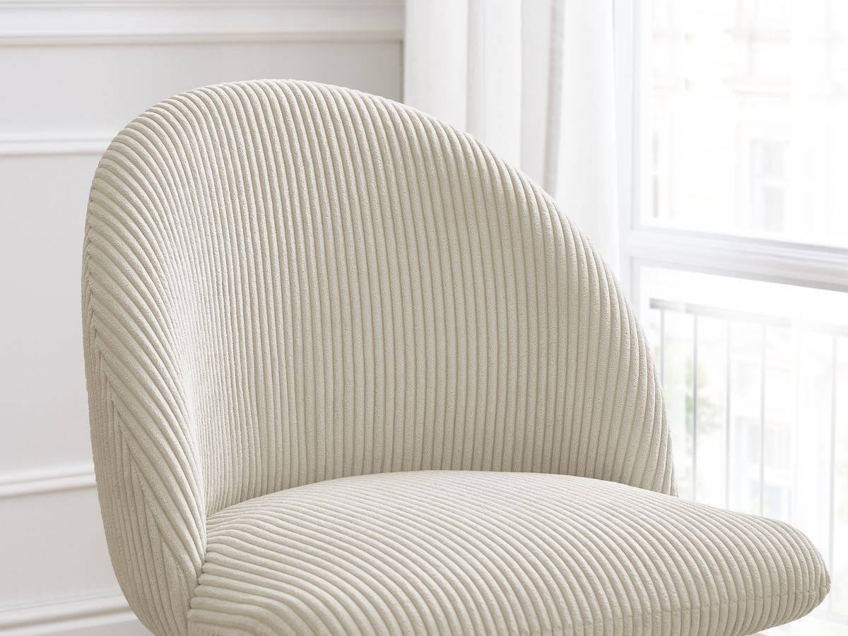 Chaise LALIE tissu velours côtelé et pieds étoile