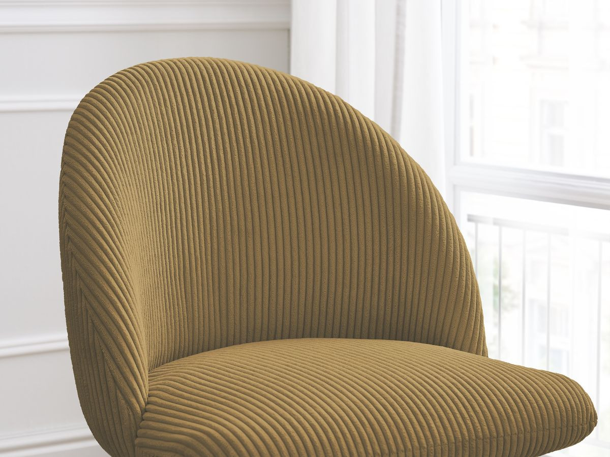 Chaise LALIE tissu velours côtelé et pieds étoile