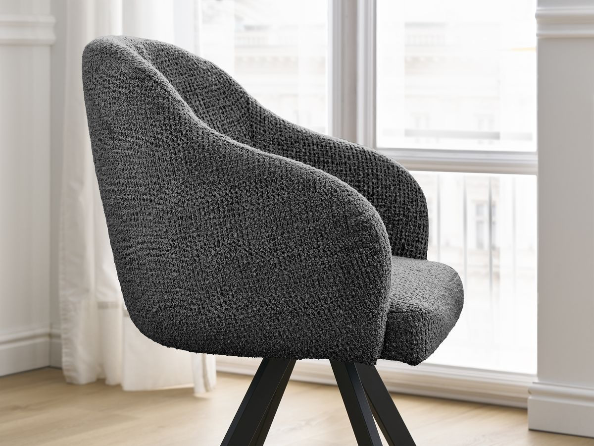 Canapé d'angle fixe EVEREST tissu chiné - Orange - Angle droit - 10 coussins