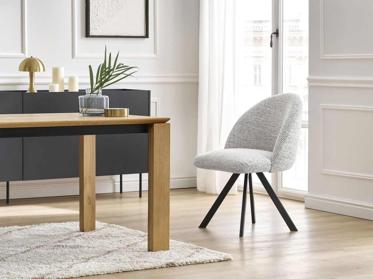 Chaise LALIE chiné et pieds étoile gris clair — vue 5