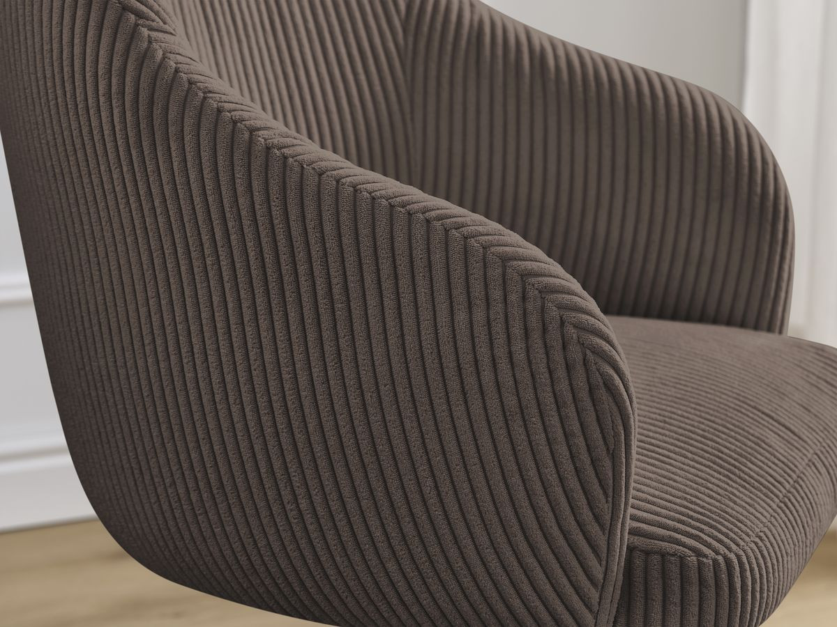 Chaise SOPHIE tissu velours côtelé et pieds scandinaves bois