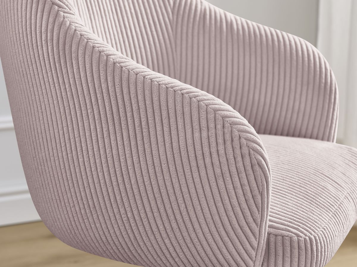 Chaise SOPHIE tissu velours côtelé et pieds scandinaves bois