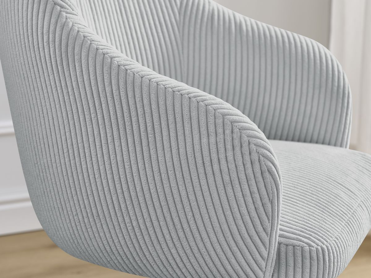 Chaise SOPHIE tissu velours côtelé et pieds scandinaves bois