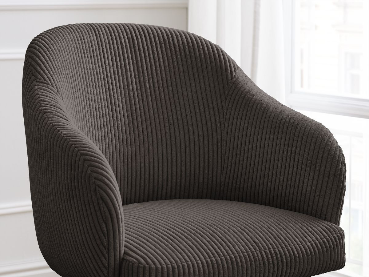 Chaise SOPHIE tissu velours côtelé et pieds scandinaves bois