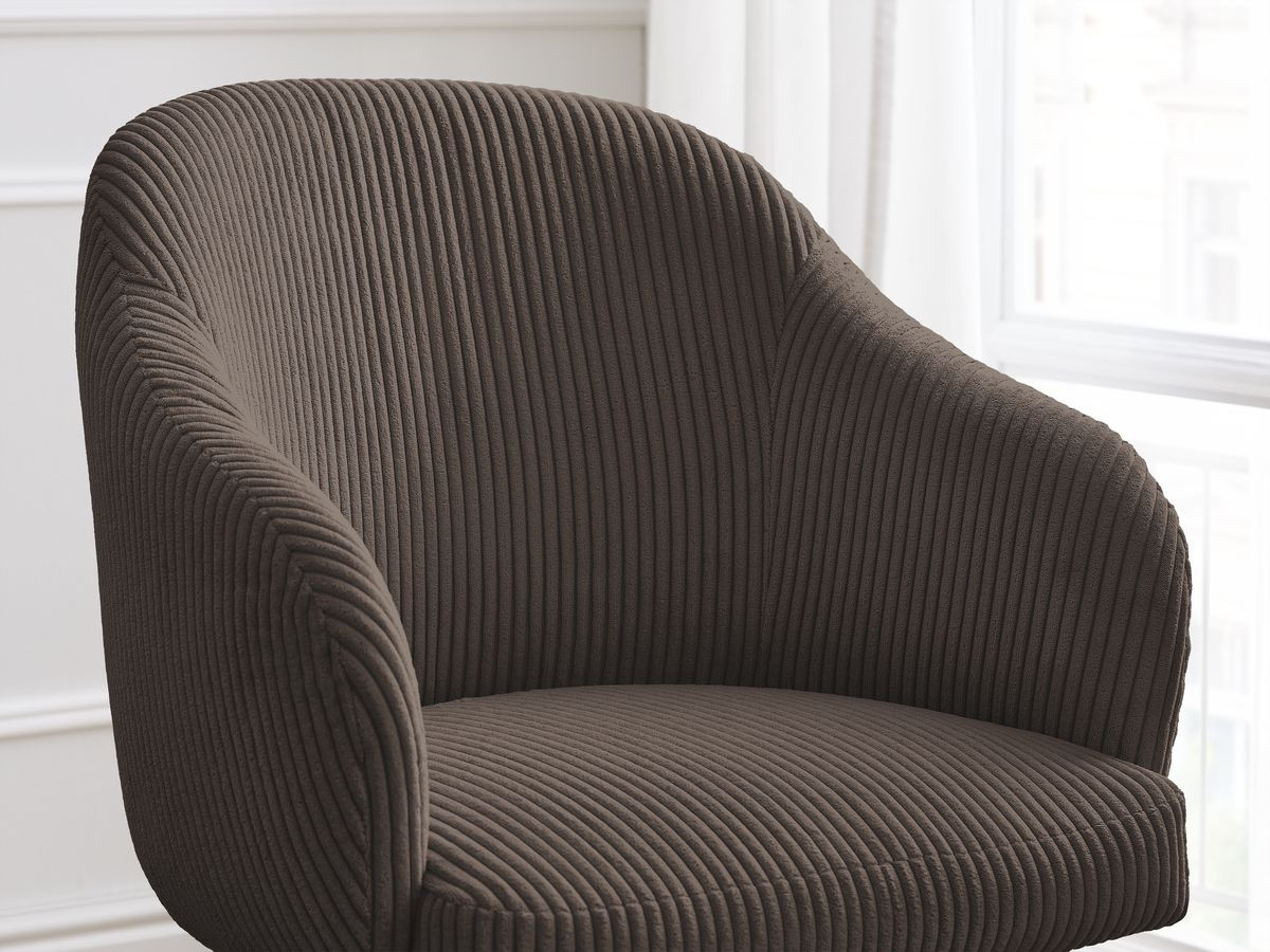 Chaise SOPHIE tissu velours côtelé et pieds scandinaves bois