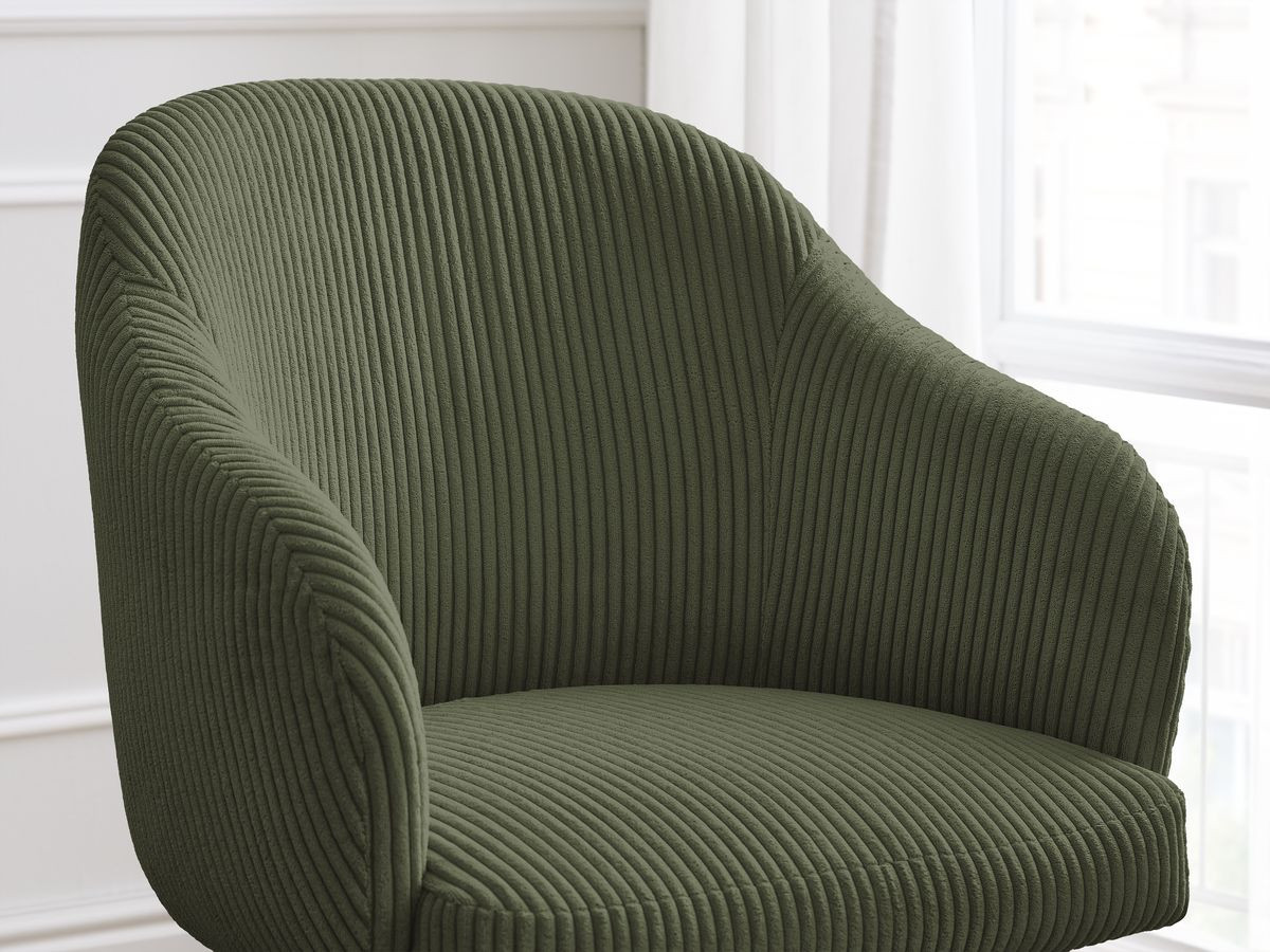 Chaise SOPHIE tissu velours côtelé et pieds scandinaves bois