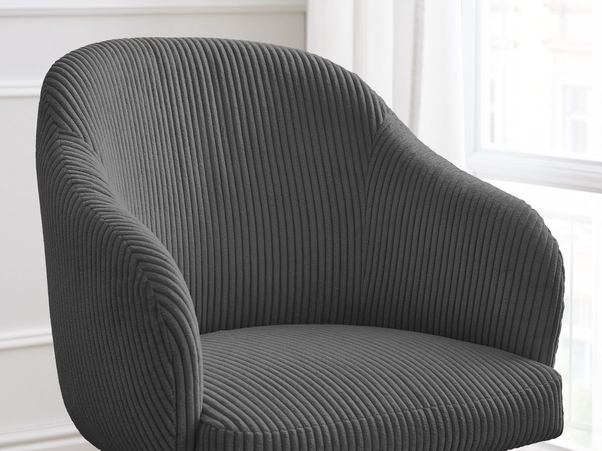 Chaise SOPHIE tissu velours côtelé et pieds scandinaves bois