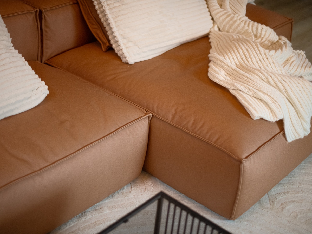 Canapé d'angle réversible ultra moelleux BOHEME cuir végan