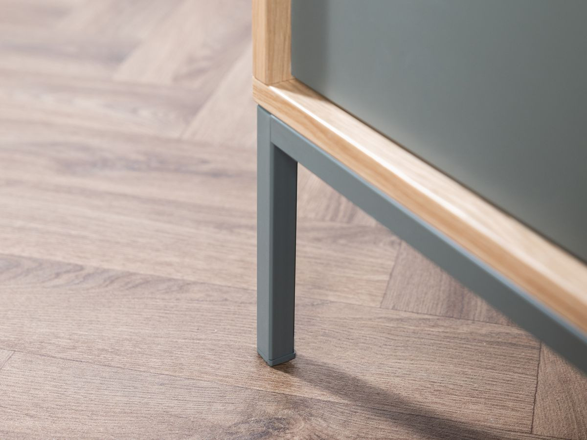 SOHO groene 4-deurs tv-kast 180 cm met metalen poten