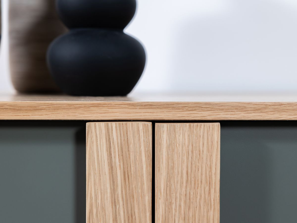 SOHO groene 4-deurs tv-kast 180 cm met metalen poten